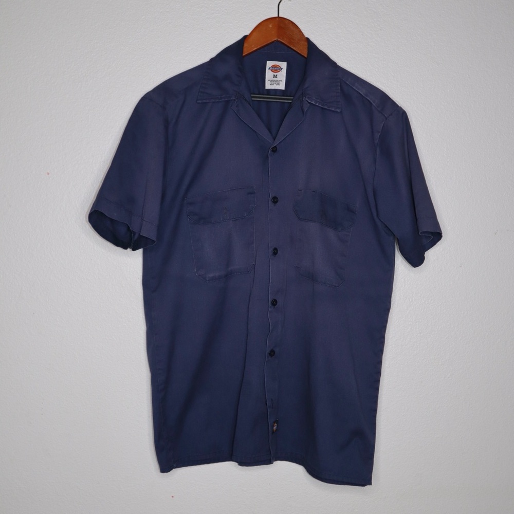 Dickies Men’s Navy Blue Short Sleeve Work Shirt – Size M